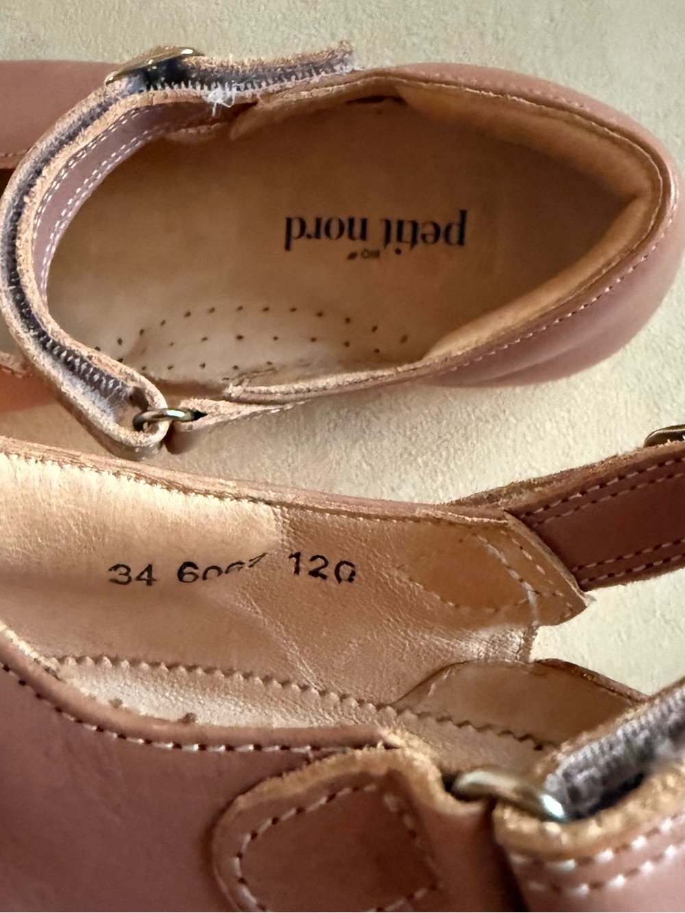 Petit Nord Scallop Mary Jane Leather Shoes Blush Pink EU 34 - Picture 7 of 8